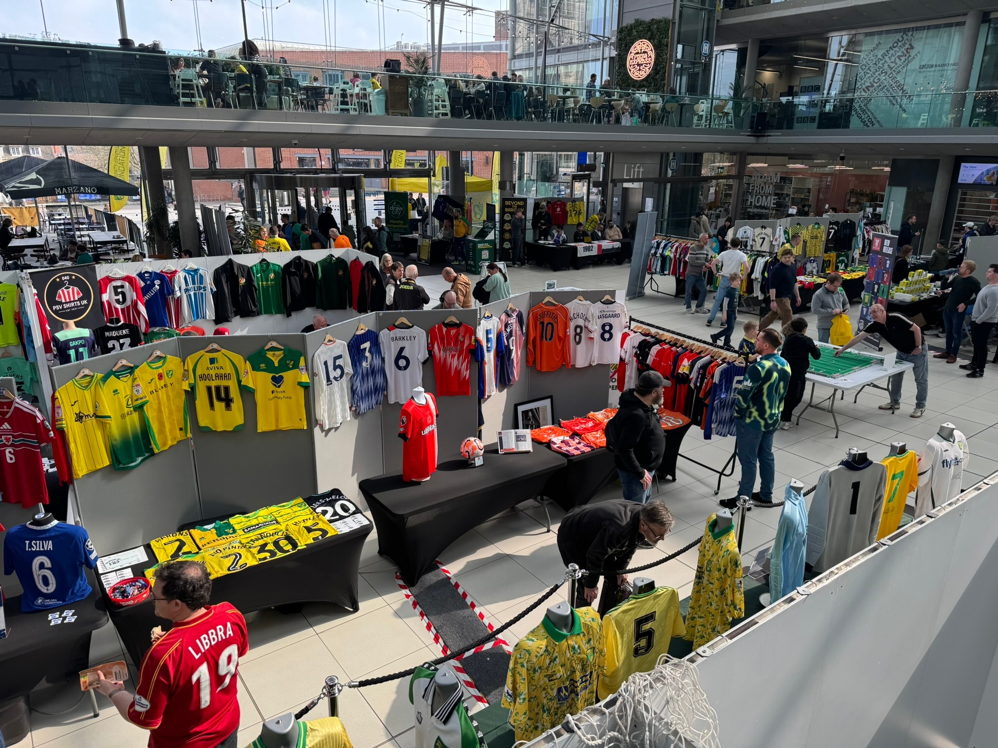 Iconic Football Shirts stand and visitors at the March 2026 Collectors Fair